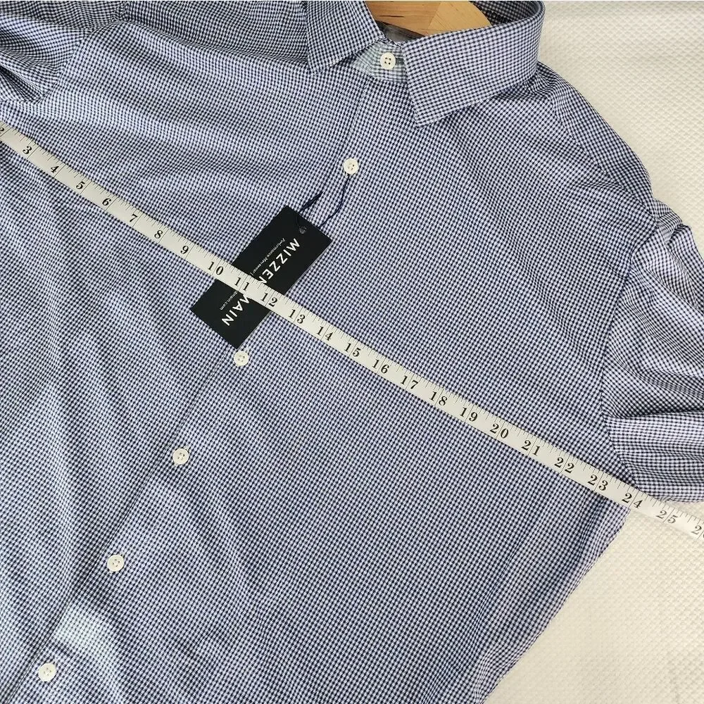Mizzen+Main Navy Micro-Check Dress Shirt